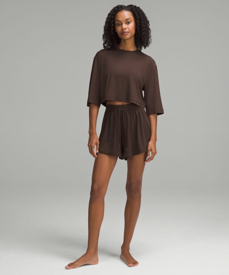 Lululemon Modal Relaxed-Fit Cropped Short-Sleeve Shirt French Press Online Outlet Sale