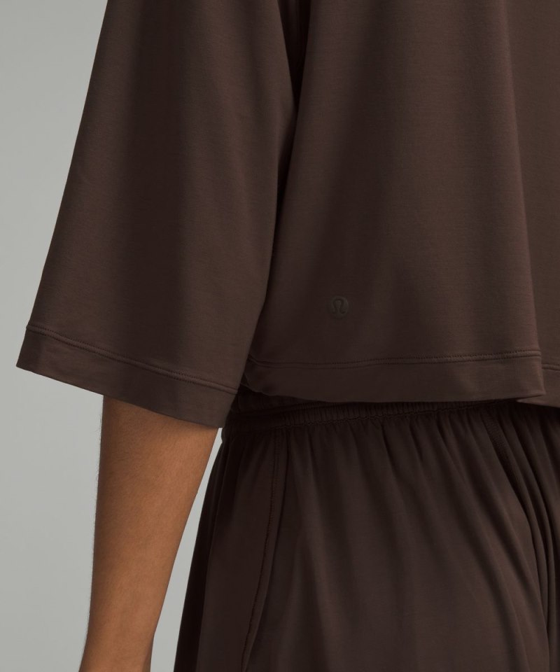 Lululemon Modal Relaxed-Fit Cropped Short-Sleeve Shirt French Press Online Outlet Sale