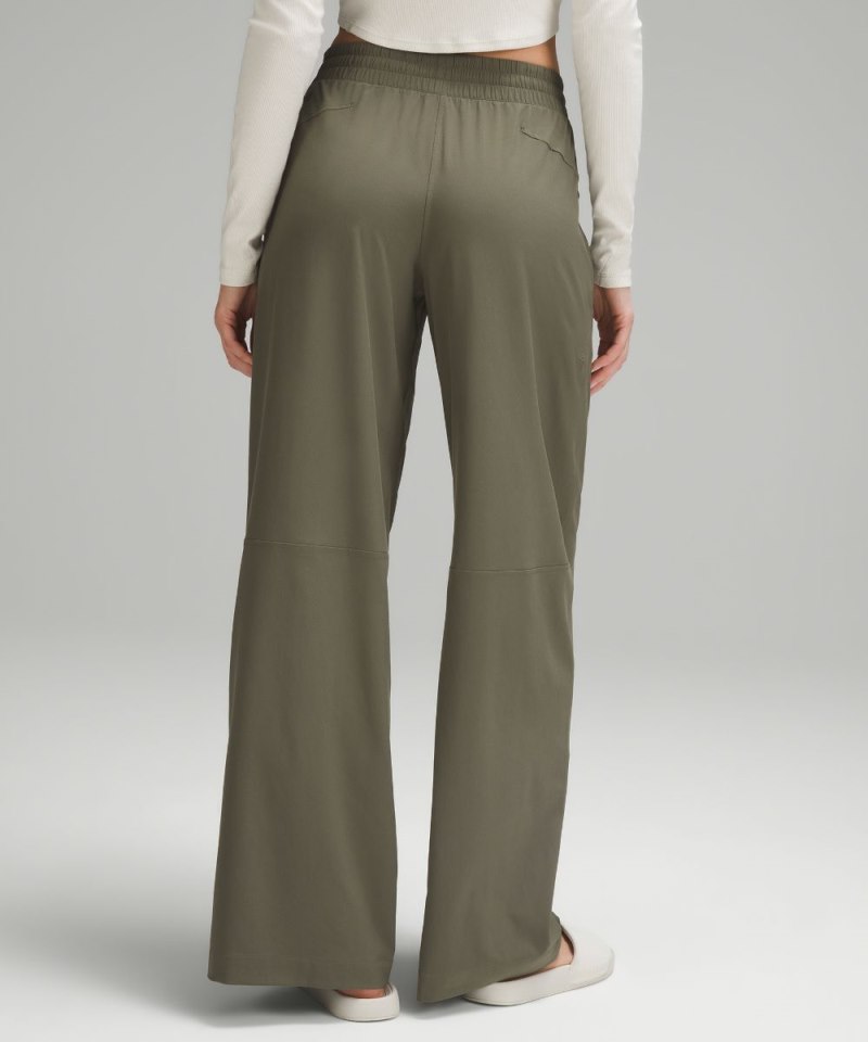 Lululemon Swift Mid-Rise Wide-Leg Pant Army Green Online Outlet Sale