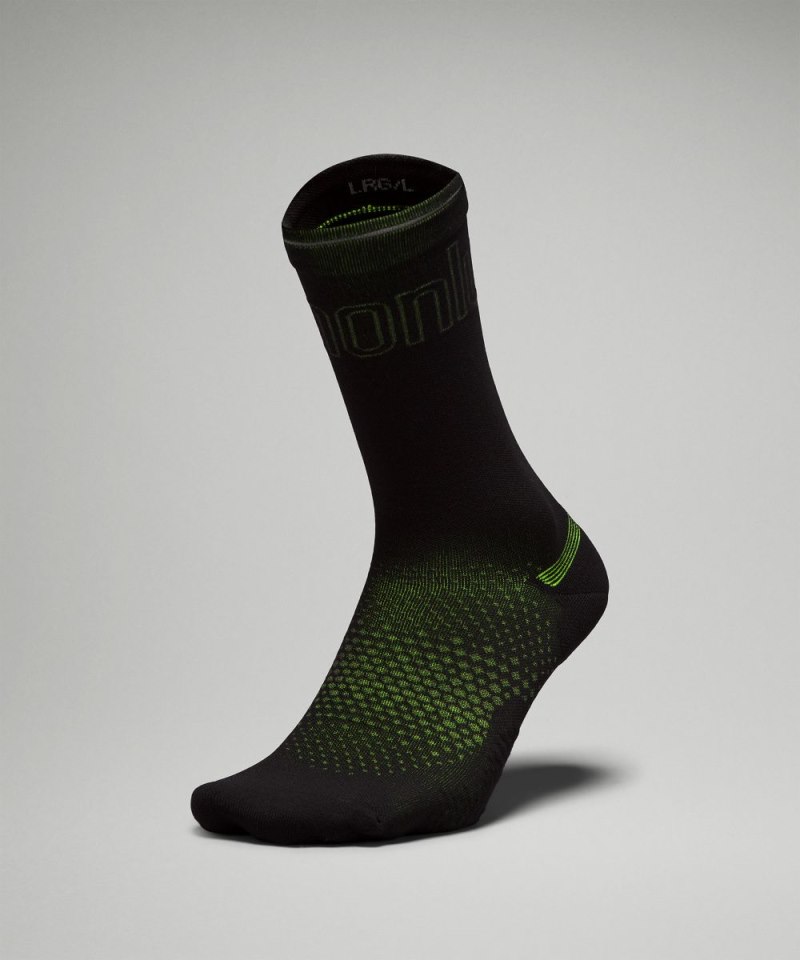 Lululemon Men's MacroPillow Crew Socks Black / Highlight Yellow Online Outlet Sale