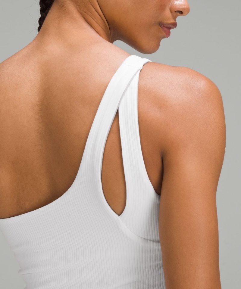 Lululemon Ribbed Nulu Asymmetrical Yoga Tank Top White Online Outlet Sale
