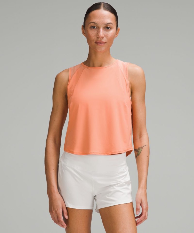 Lululemon Sculpt Cropped Tank Top Coral Kiss Online Outlet Sale