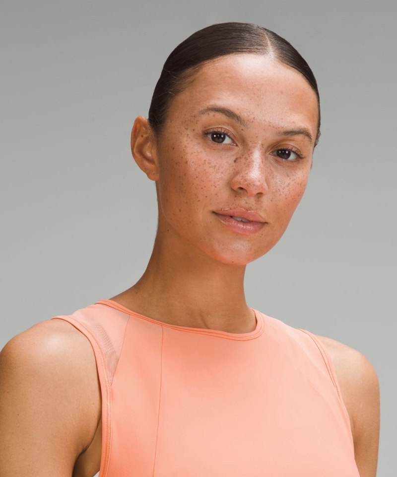Lululemon Sculpt Cropped Tank Top Coral Kiss Online Outlet Sale
