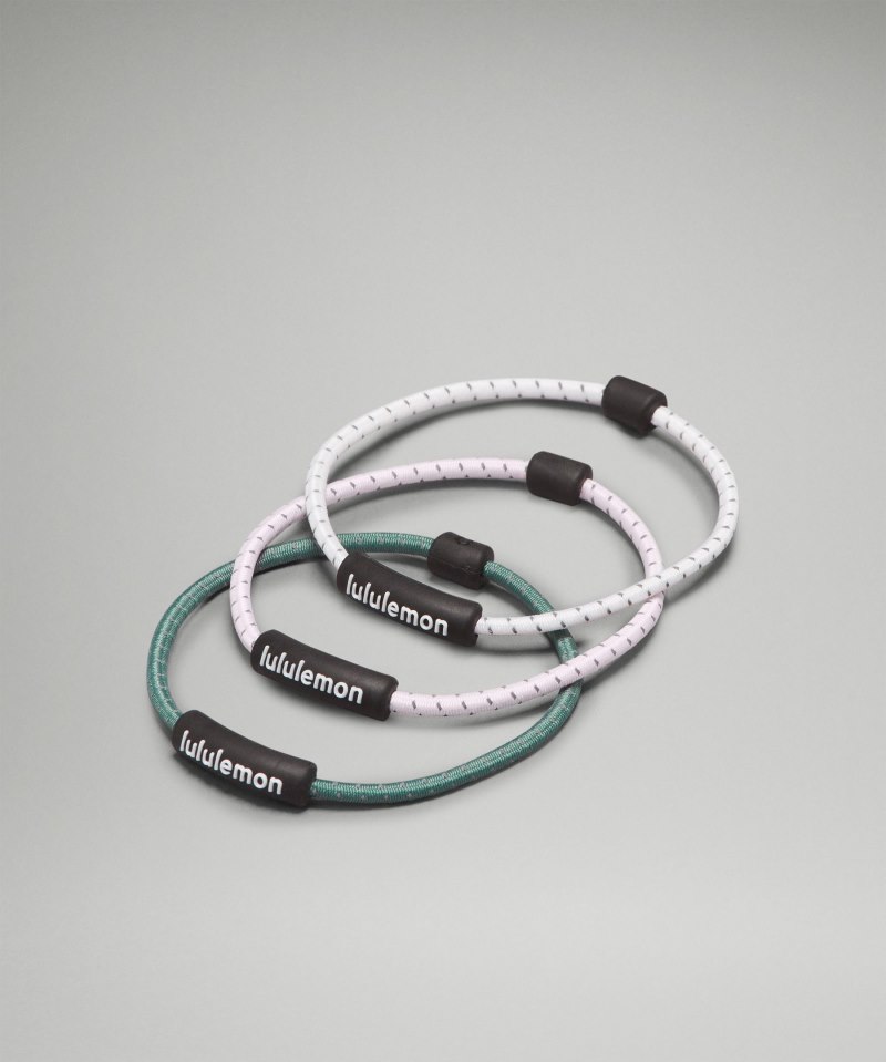 Lululemon Wordmark Hair Ties *3 Pack Medium Forest / Meadowsweet Pink / White Online Outlet Sale