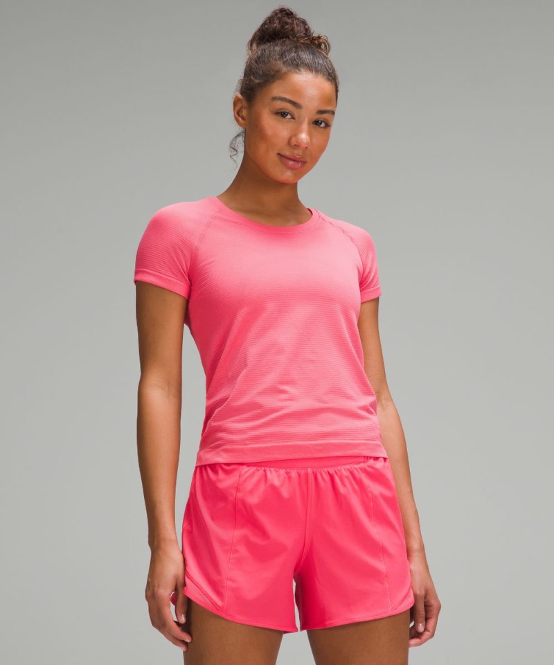 Lululemon Swiftly Tech Short-Sleeve Shirt 2.0 *Waist Length Glaze Pink / Glaze Pink Online Outlet Sale