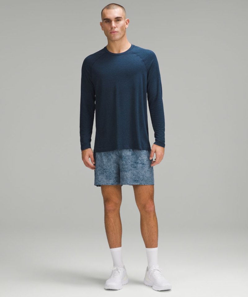 Lululemon Pace Breaker Linerless Short 5" Infuse Texture Chambray Multi Online Outlet Sale