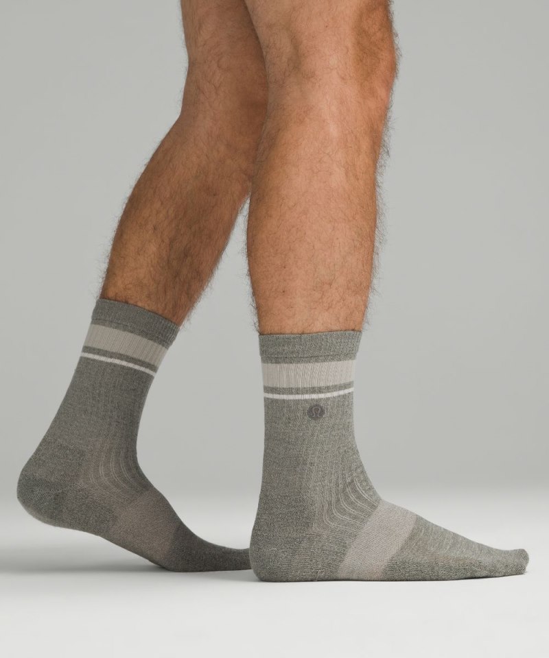 Lululemon Men's Daily Stride Ribbed Comfort Crew Socks *3 Pack White / Heathered Silver Drop / Heathered Grey Sage Online Outlet Sale