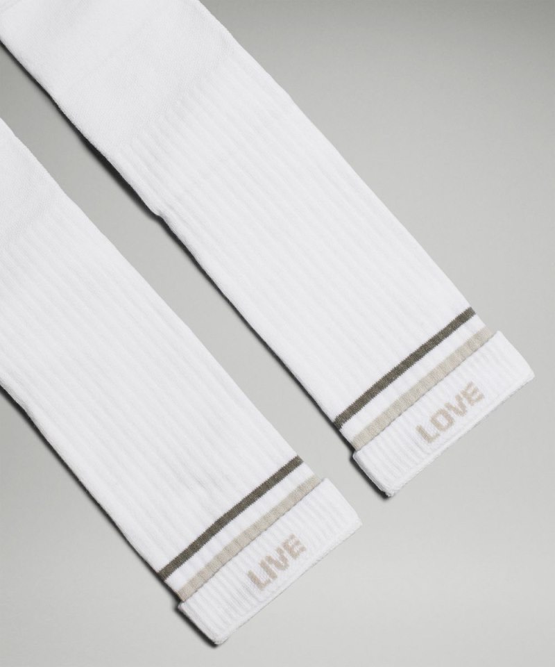 Lululemon Men's Daily Stride Ribbed Comfort Crew Socks *3 Pack White / Heathered Silver Drop / Heathered Grey Sage Online Outlet Sale