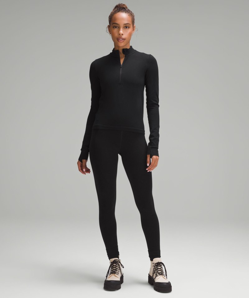 Lululemon Merino Wool-Blend Base Layer Tight 28" Black Online Outlet Sale