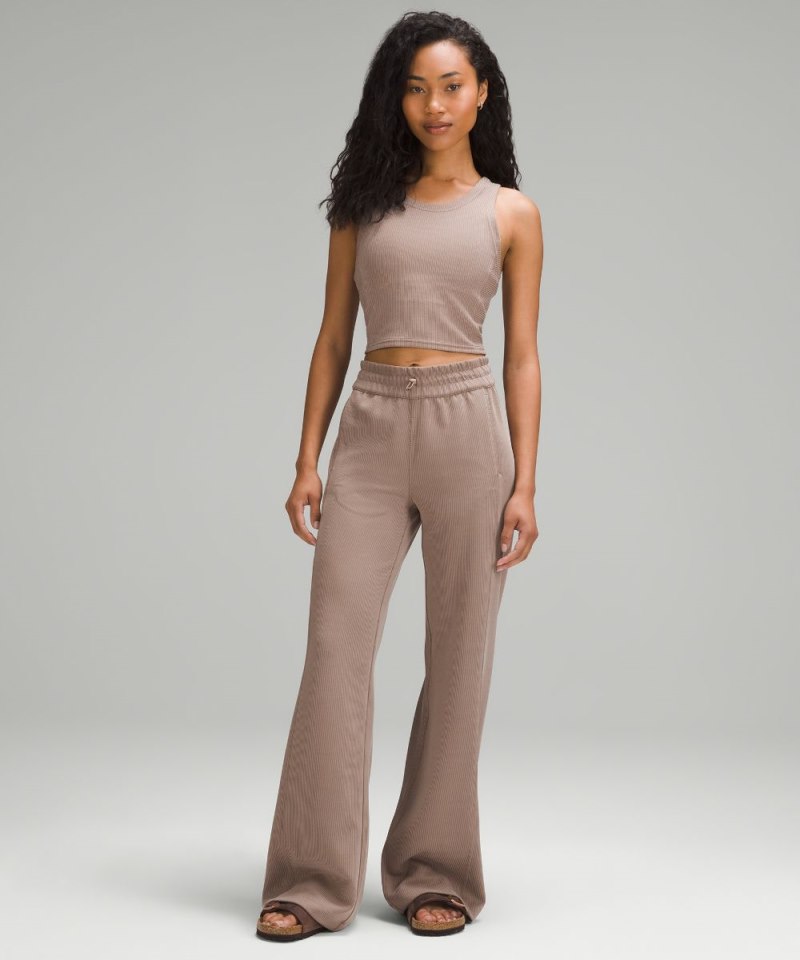 Lululemon Ribbed Softstreme Cropped Tank Top Taupetastic Online Outlet Sale