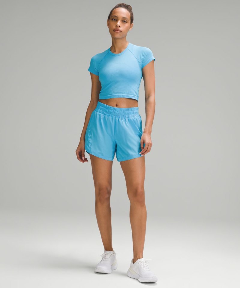 Lululemon Track That High-Rise Lined Short 5" Kayak Blue Light Online Outlet Sale