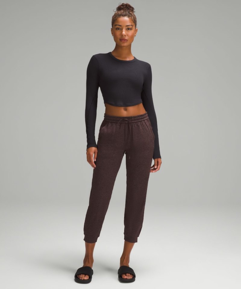 Lululemon Soft Jersey Classic-Fit Mid-Rise Jogger Heathered Dark Espresso Online Outlet Sale