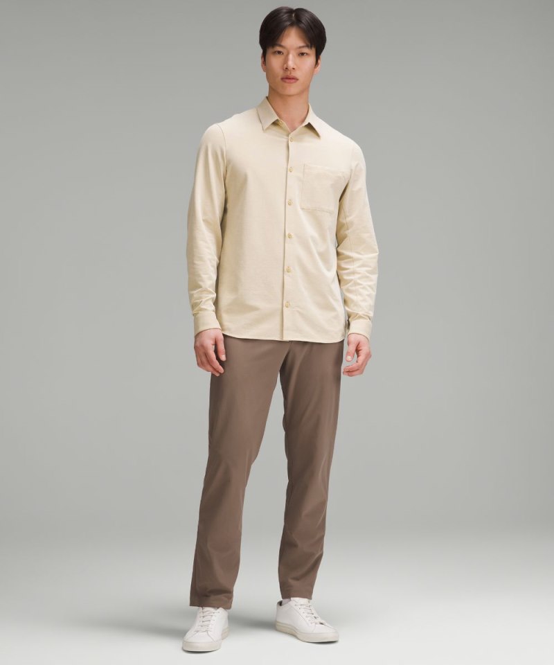 Lululemon Commission Long-Sleeve Shirt Trench / White Online Outlet Sale
