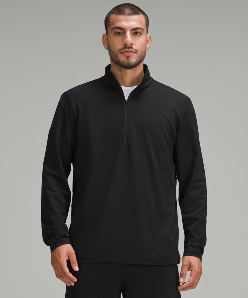 Lululemon Soft Jersey Half Zip Black Online Outlet Sale