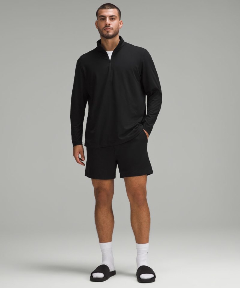 Lululemon Soft Jersey Half Zip Black Online Outlet Sale