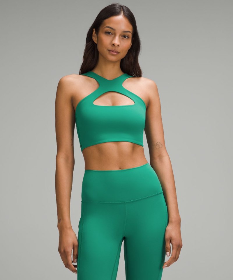 Lululemon Bend This Scoop and Cross Bra *Light Support, A-C Cups Cascadia Green Online Outlet Sale