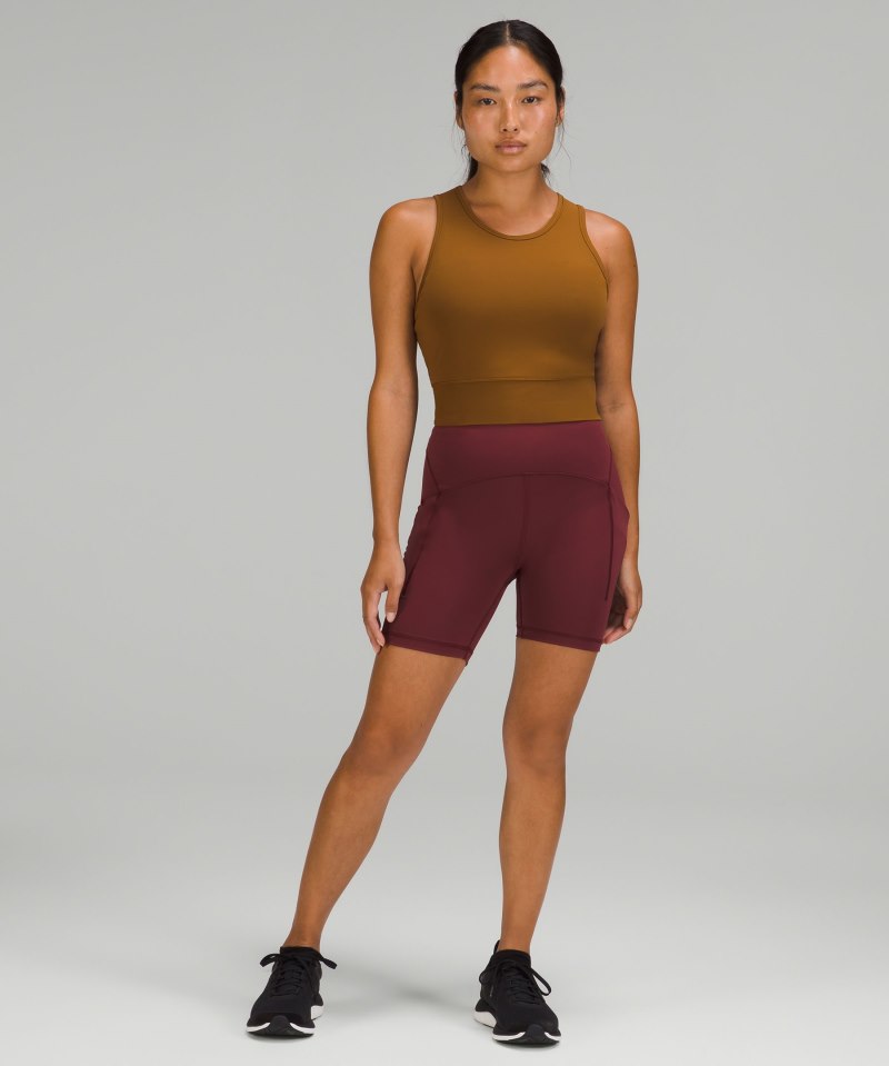Lululemon Mesh-Back Training Cropped Tank Top Rich Caramel Online Outlet Sale