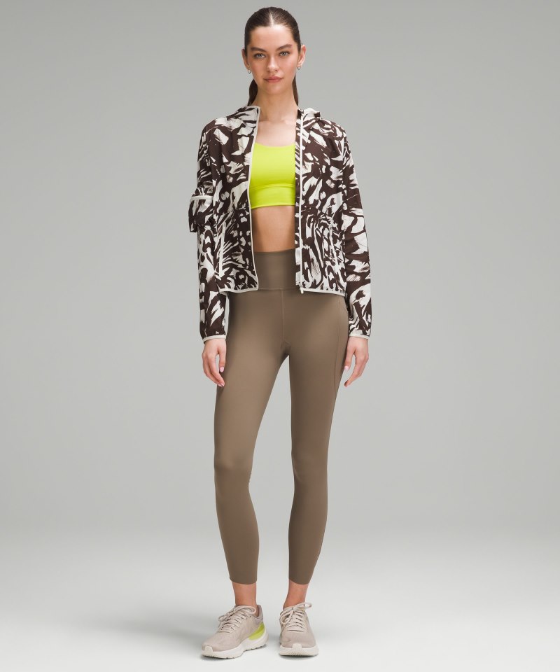 Lululemon Packable Running Jacket Monarch Bloom Bone Espresso Online Outlet Sale