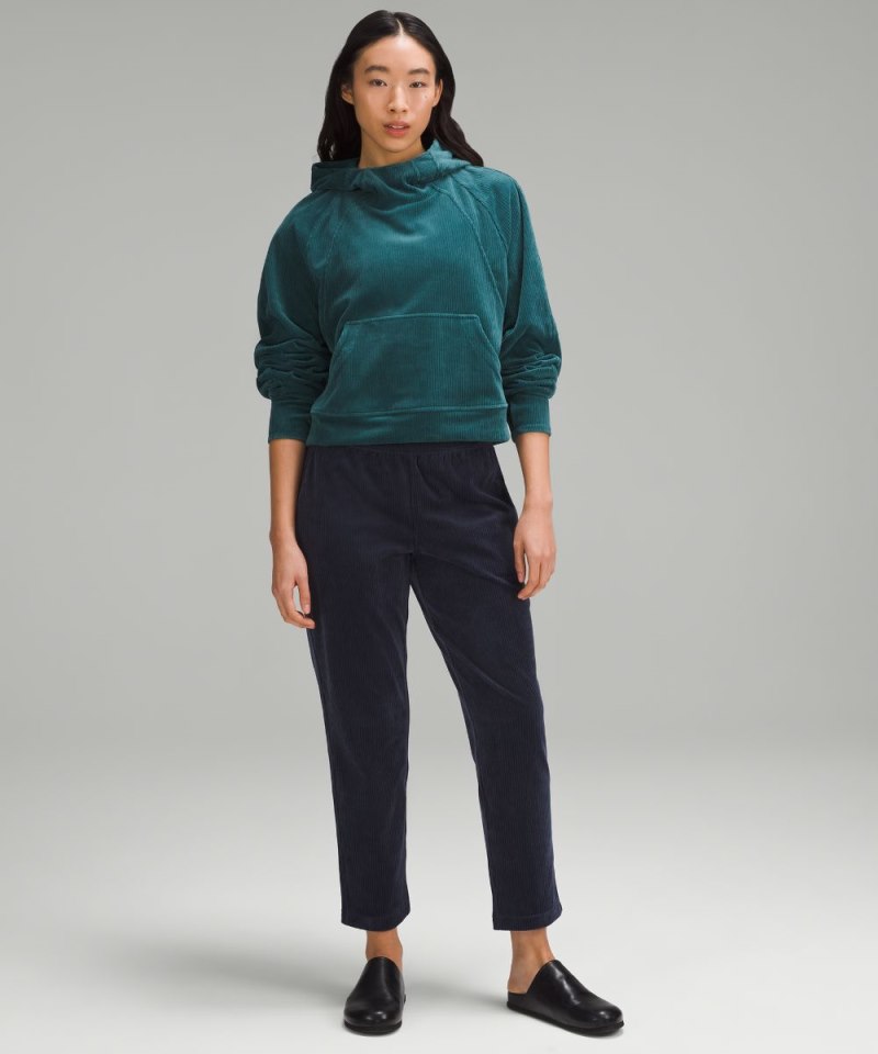 Lululemon Scuba Oversized Hoodie *Velvet Cord Storm Teal Online Outlet Sale