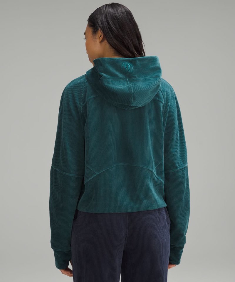 Lululemon Scuba Oversized Hoodie *Velvet Cord Storm Teal Online Outlet Sale