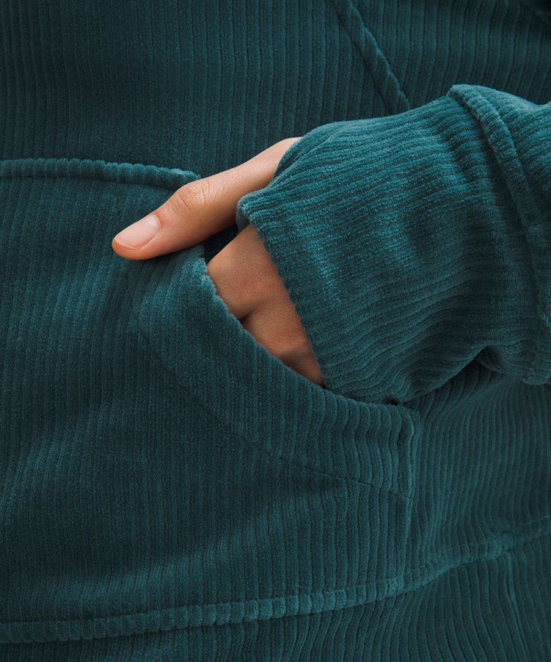 Lululemon Scuba Oversized Hoodie *Velvet Cord Storm Teal Online Outlet Sale
