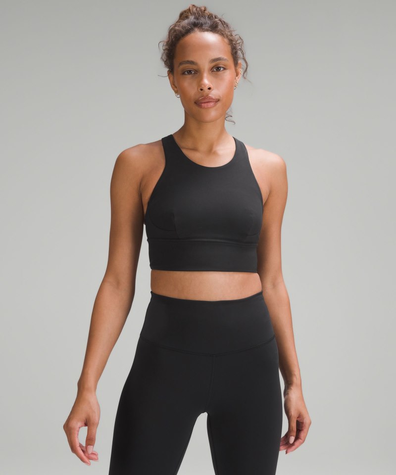 Lululemon Wunder Train Longline Bra *Medium Support, C / D Cup Black Online Outlet Sale
