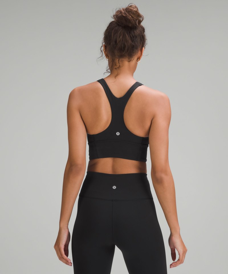 Lululemon Wunder Train Longline Bra *Medium Support, C / D Cup Black Online Outlet Sale