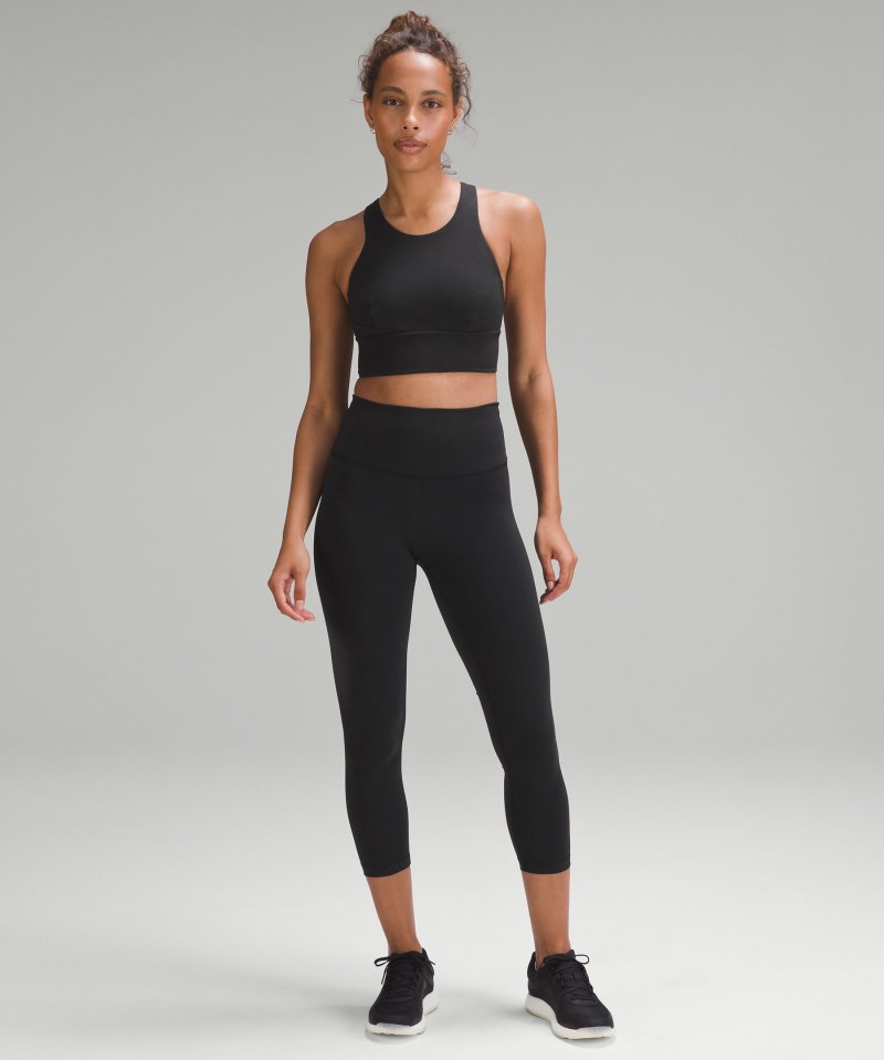 Lululemon Wunder Train Longline Bra *Medium Support, C / D Cup Black Online Outlet Sale