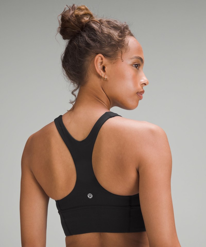 Lululemon Wunder Train Longline Bra *Medium Support, C / D Cup Black Online Outlet Sale