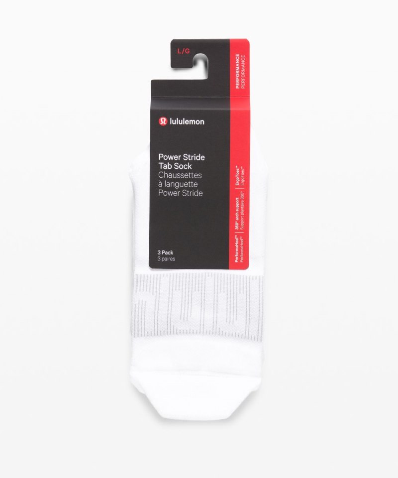 Lululemon Men's Power Stride Tab Socks *3 Pack White Online Outlet Sale