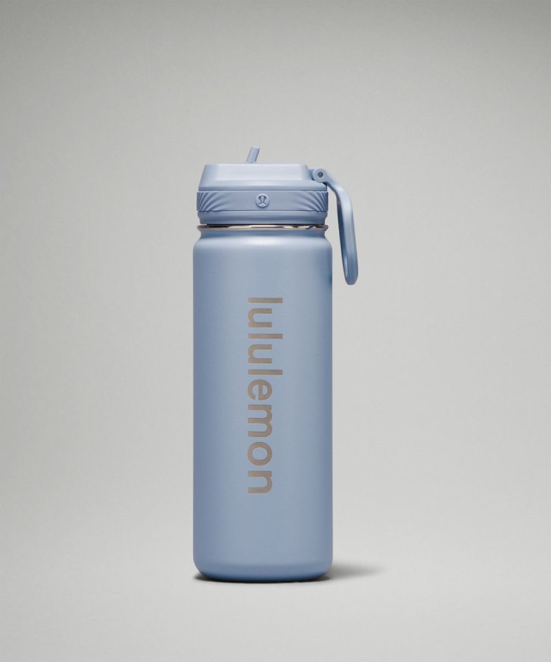 Lululemon Back to Life Sport Bottle 18oz *Straw Lid Blue Linen Online Outlet Sale