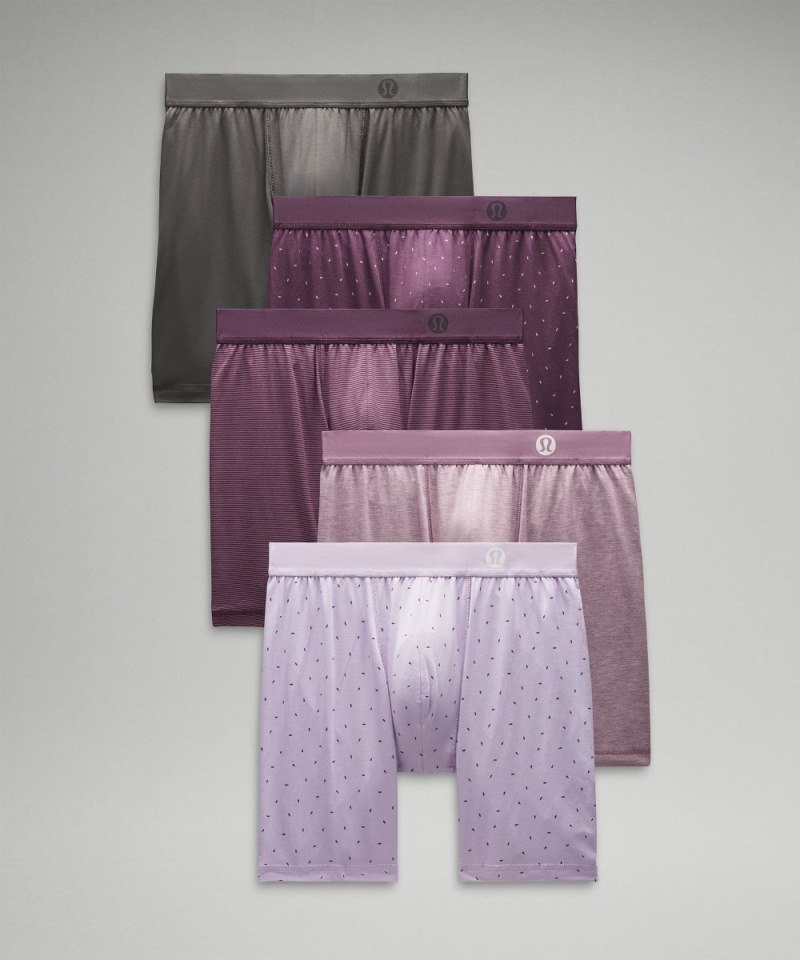 Lululemon Always In Motion Long Boxer 7" 5 Pack Traverse Grey / Pine Dot Wp Mojave Tan Grape Thistle / Jumie Stripe Cyber Violet Grape Thistle / Heathered Cyber Violet / Pine Dot Wp Lilac Ether Grape Thistle Online Outlet Sale