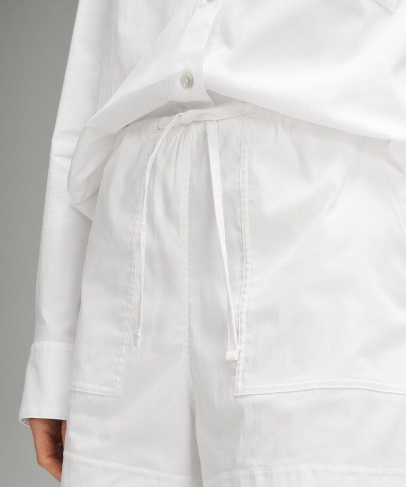 Lululemon Cotton-Blend Poplin High-Rise Short 4" White Online Outlet Sale
