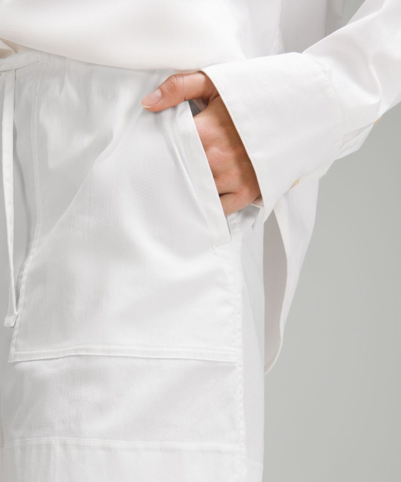 Lululemon Cotton-Blend Poplin High-Rise Short 4" White Online Outlet Sale