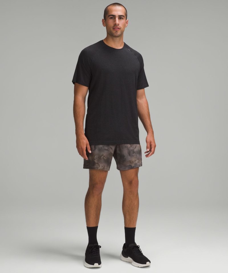 Lululemon Pace Breaker Linerless Short 7" Hazy Afterglow Black Multi Online Outlet Sale