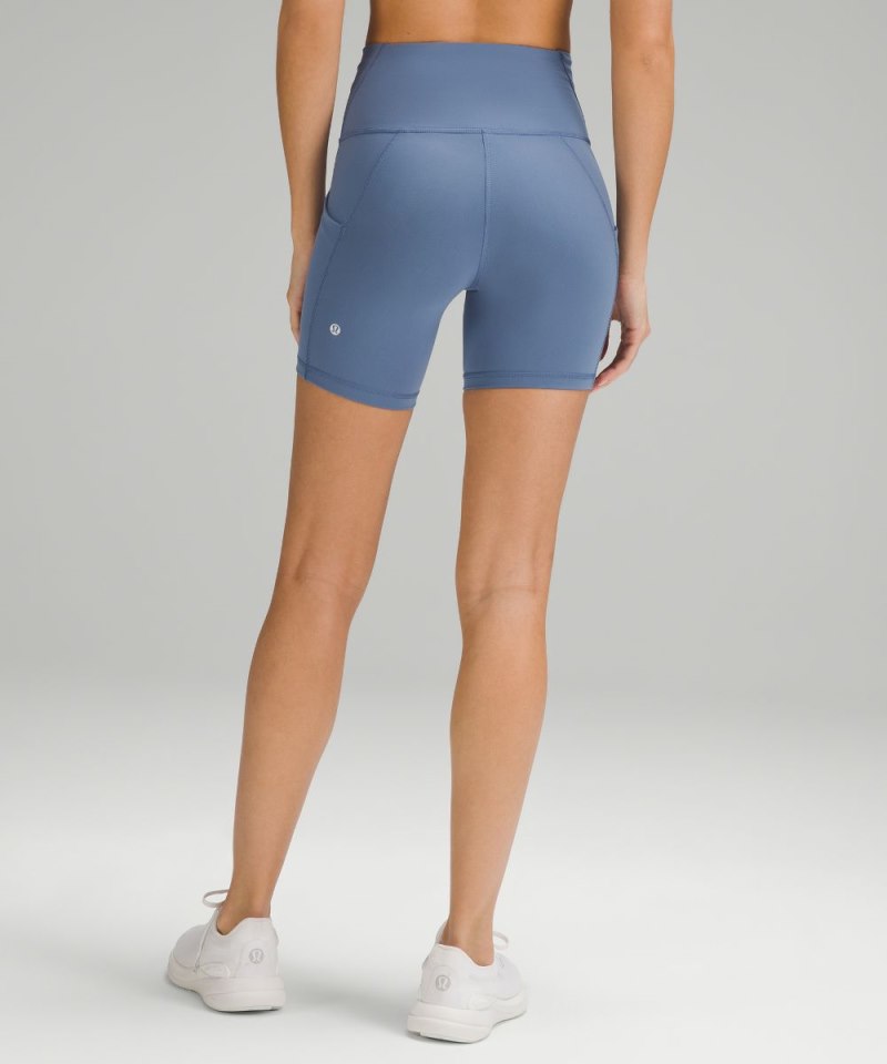 Lululemon Wunder Train High-Rise Short with Pockets 6" Oasis Blue Online Outlet Sale