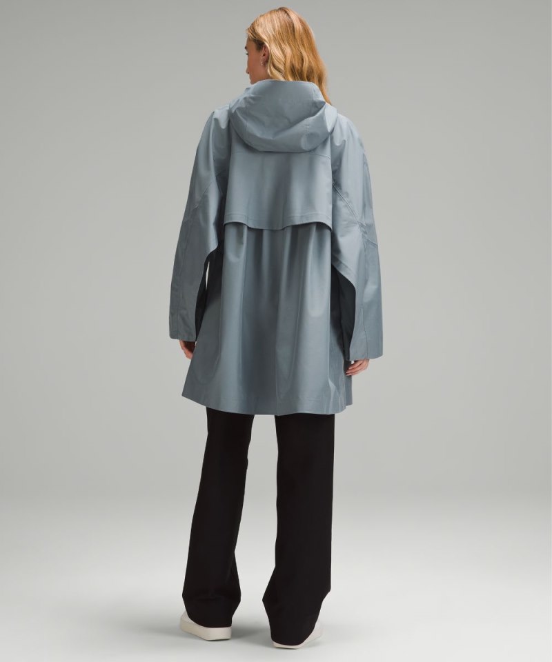 Lululemon Mid-Length Waterproof Rain Coat Belgian Blue Online Outlet Sale
