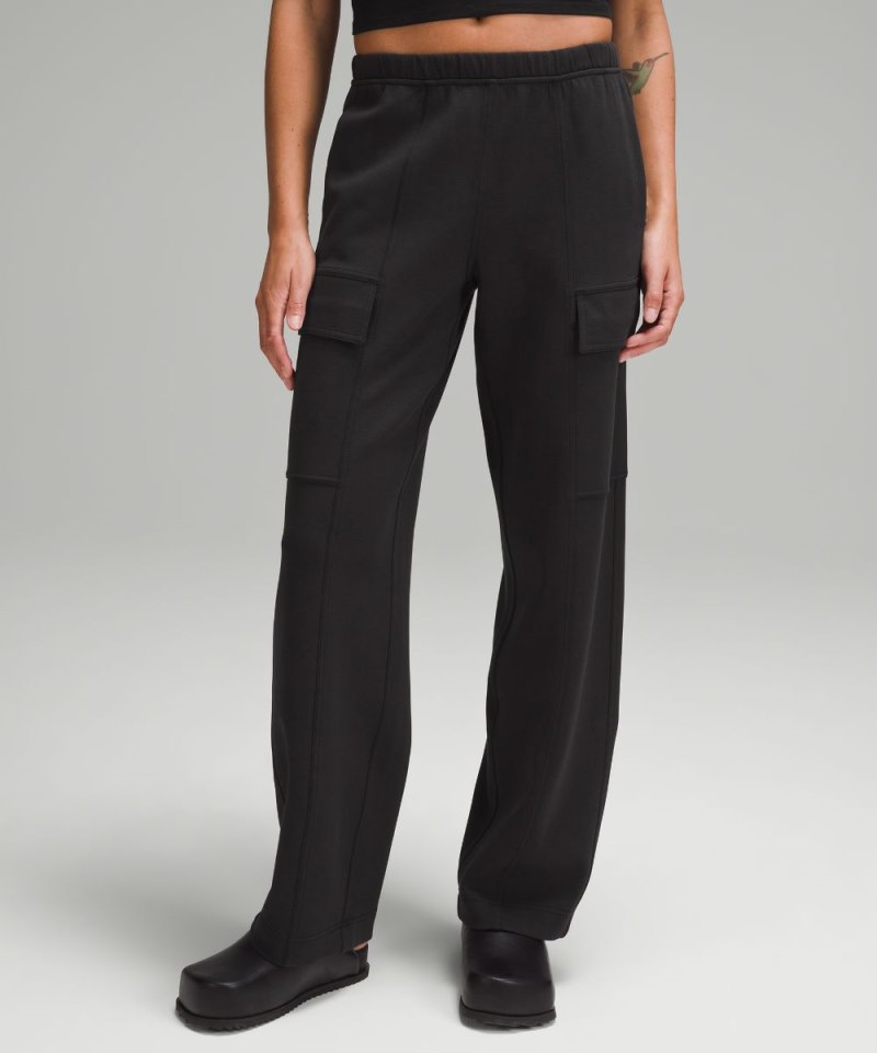 Lululemon Cotton-Blend Double-Knit Mid-Rise Cargo Pant Black Online Outlet Sale