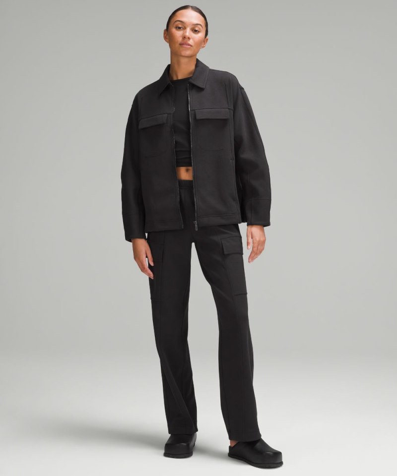 Lululemon Cotton-Blend Double-Knit Mid-Rise Cargo Pant Black Online Outlet Sale