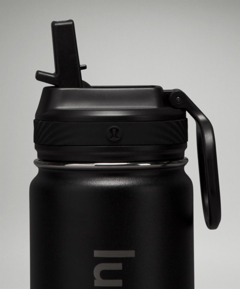 Lululemon Back to Life Sport Bottle 18oz *Straw Lid Black Online Outlet Sale