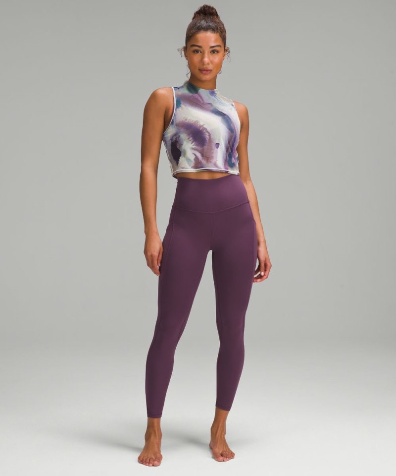 Lululemon Keyhole Mesh Tank Top Ink Islands Mauve Multi Online Outlet Sale
