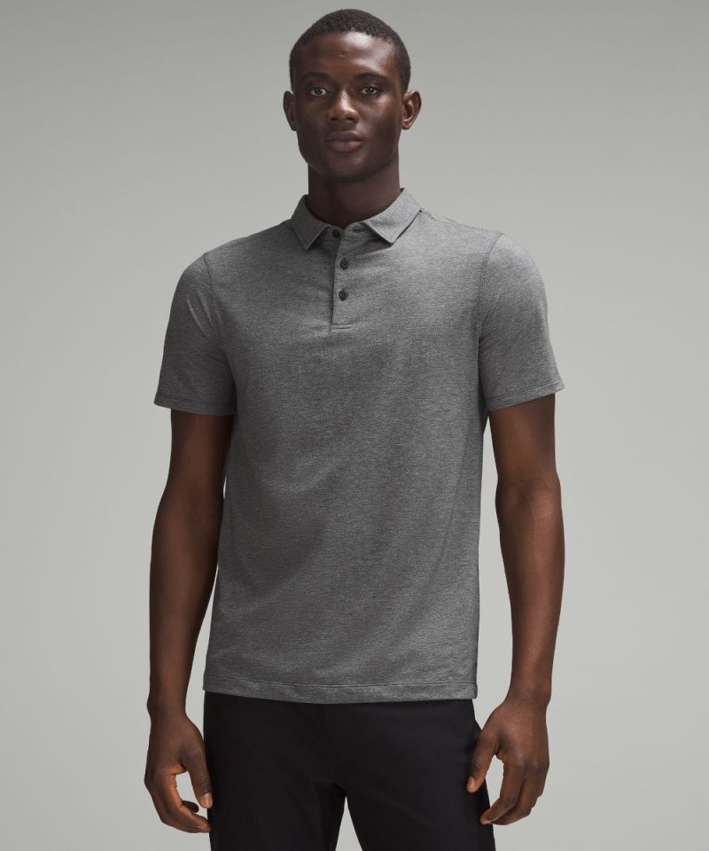 Lululemon Evolution Short-Sleeve Polo Shirt Heathered Black Online Outlet Sale