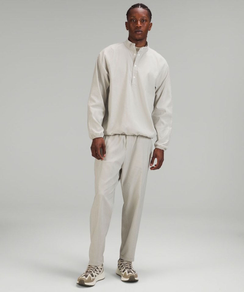 Lululemon lululemon lab Woven Long-Sleeve Henley Nano Check Antique White Riverstone Online Outlet Sale