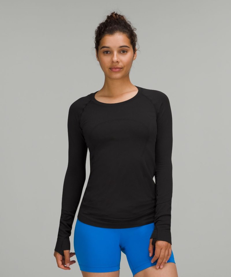 Lululemon Swiftly Tech Long-Sleeve Shirt 2.0 *Hip Length Black / Black (not available) Online Outlet Sale