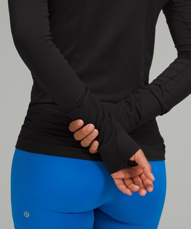 Lululemon Swiftly Tech Long-Sleeve Shirt 2.0 *Hip Length Black / Black (not available) Online Outlet Sale