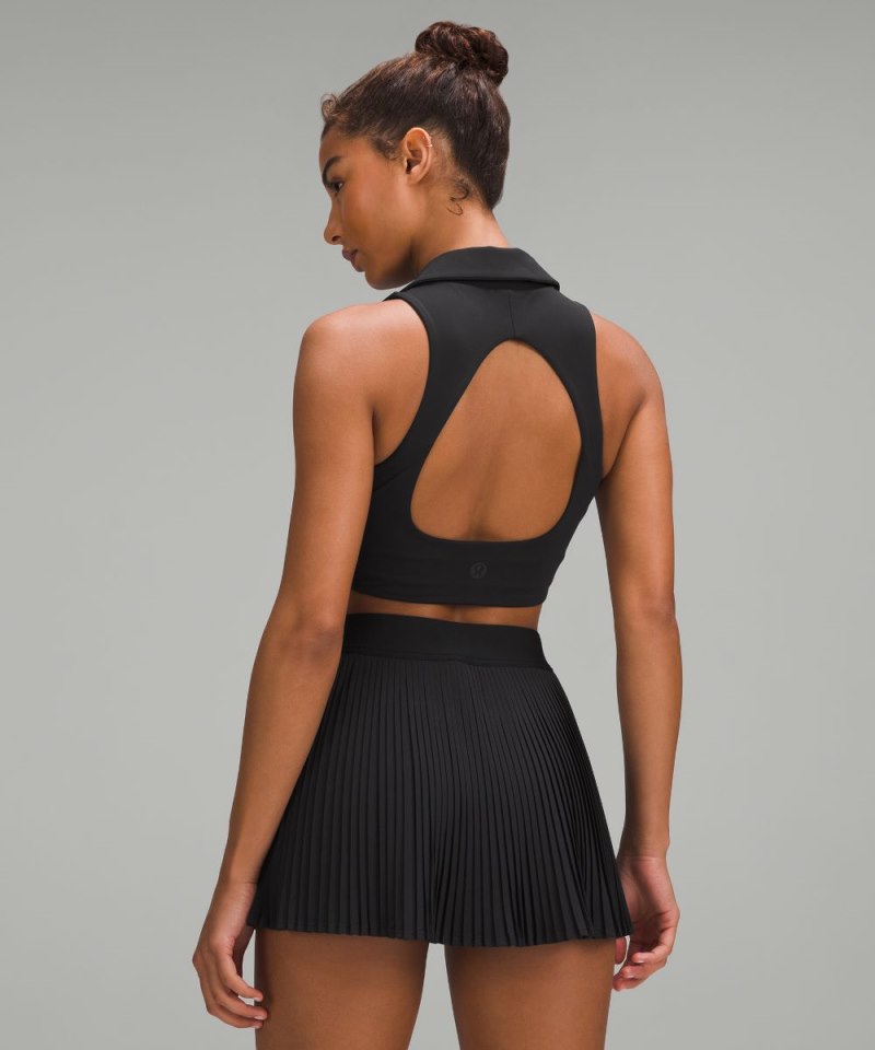 Lululemon Collared Tennis Longline Bra *Medium Support, B / C Cup Black Online Outlet Sale