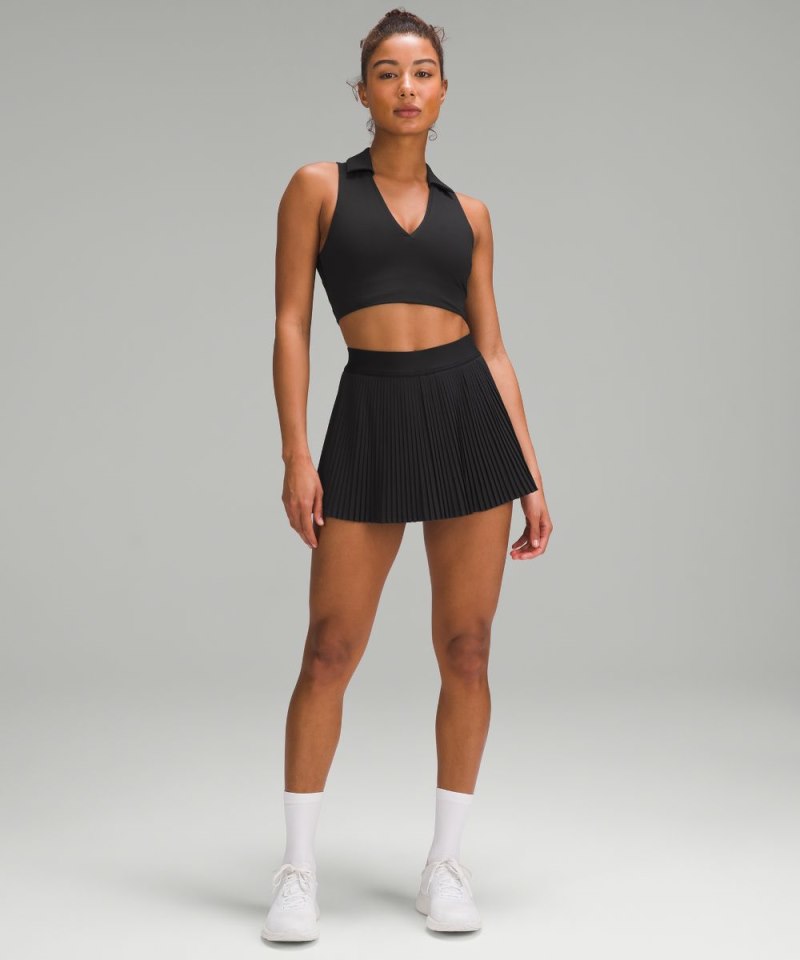 Lululemon Collared Tennis Longline Bra *Medium Support, B / C Cup Black Online Outlet Sale