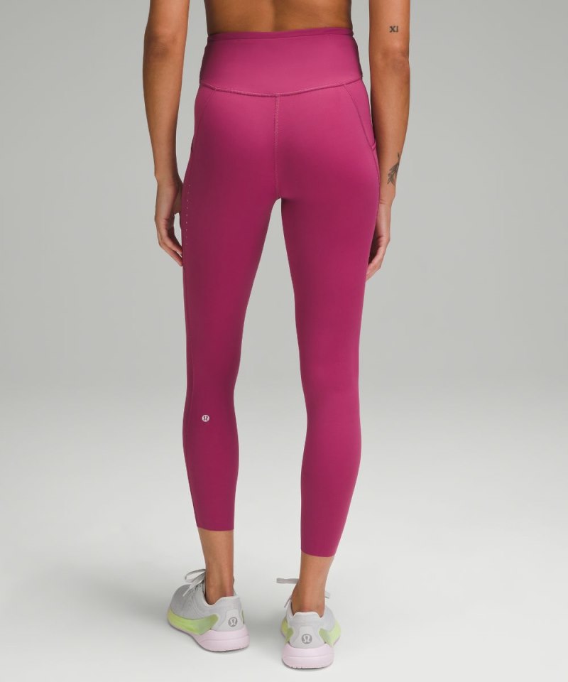 Lululemon Fast and Free High-Rise Tight 25” Pockets *Updated Washed Mauve Online Outlet Sale