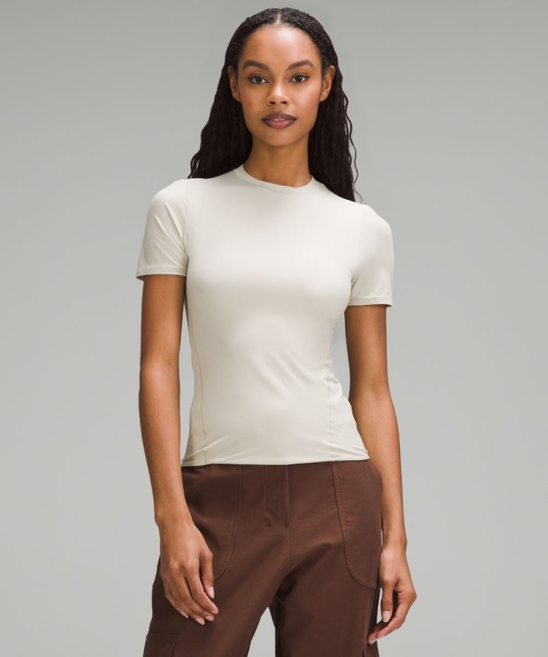 Lululemon Wundermost Ultra-Soft Nulu Hip-Length Crew Short-Sleeve Shirt Mojave Tan Online Outlet Sale