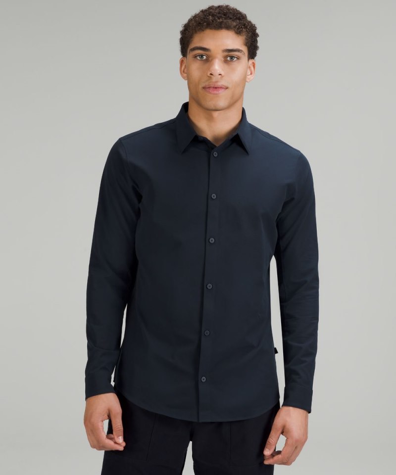 Lululemon New Venture Slim-Fit Long-Sleeve Shirt True Navy Online Outlet Sale